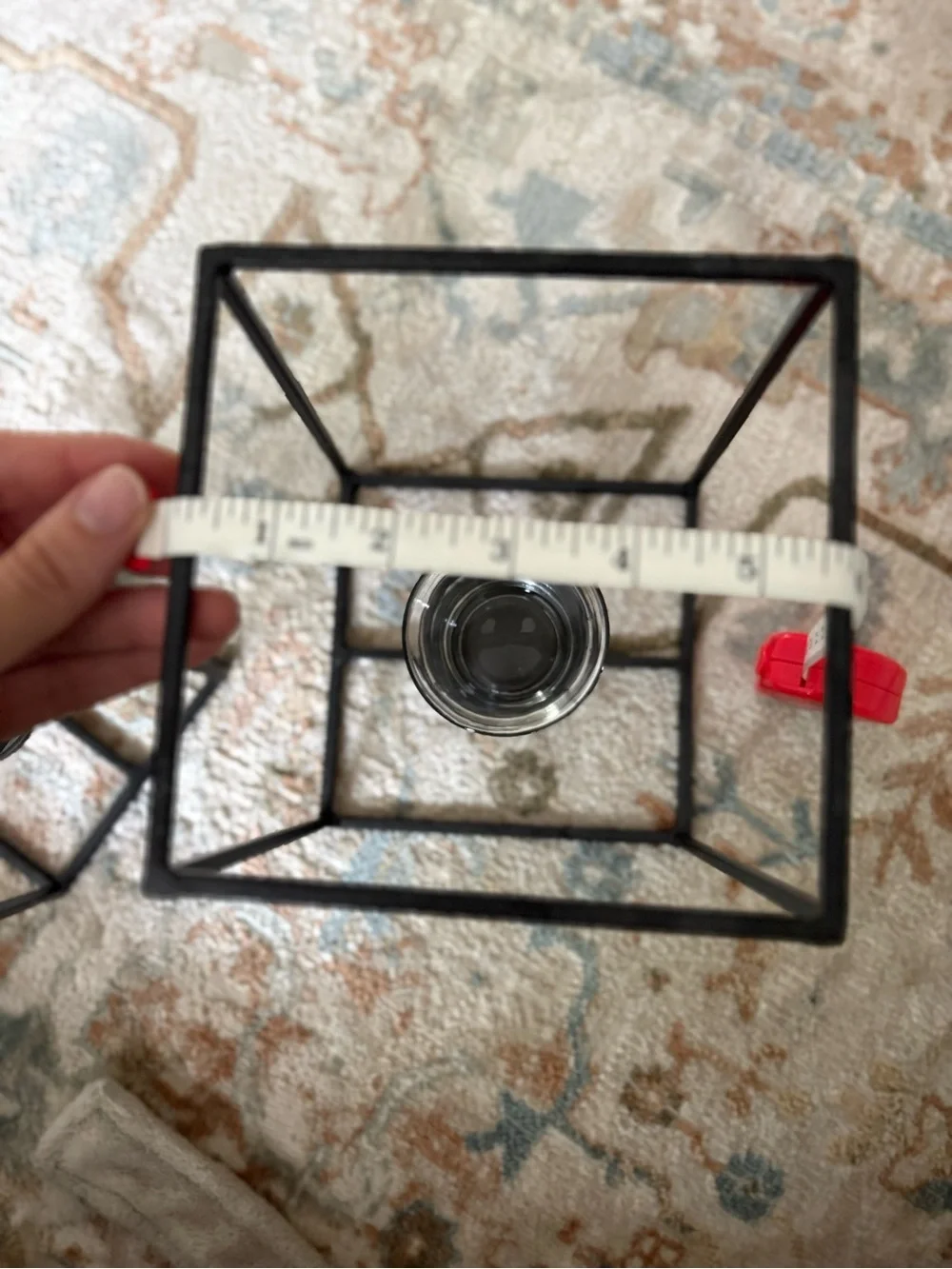 Target Black Metal Geometric Candle Holders with Glass Cups
